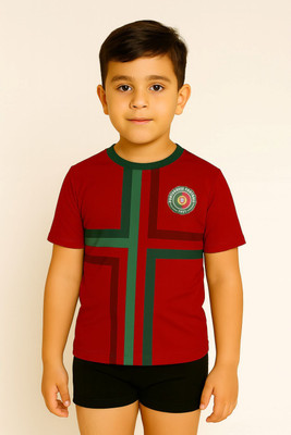 Ryze Boys & Girls Printed Polyester Regular T Shirt(Red, Pack of 1)