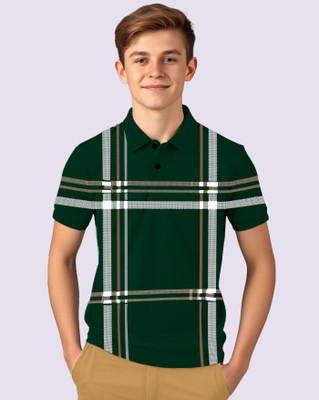AOOSH Boys Printed Cotton Blend Regular T Shirt(Green, Grey, Pack of 1)