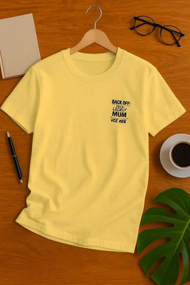 AVK GROUP Boys Printed Cotton Blend Regular T Shirt(Yellow, Pack of 1)
