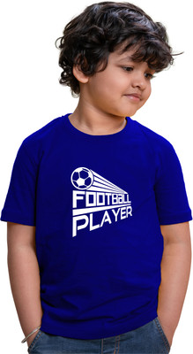 CHOMMBOOKA TRENDING Boys Typography Pure Cotton Regular T Shirt(Blue, Pack of 1)
