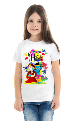 RIvoPrints Baby Boys & Baby Girls Typography, Printed Cotton Blend Regular T Shirt(White, Pack of 1)