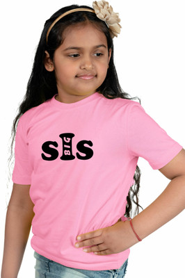 CHOMMBOOKA TRENDING Girls Typography Cotton Blend Regular T Shirt(Pink, Pack of 1)