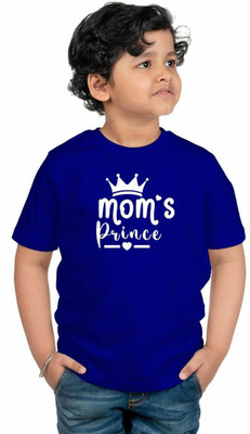 CHOMMBOOKA TREND Boys Printed Pure Cotton Regular T Shirt(Dark Blue, Pack of 1)