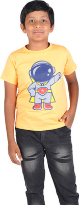 Yellowtoons Boys Printed Cotton Blend Regular T Shirt(Multicolor, Pack of 1)