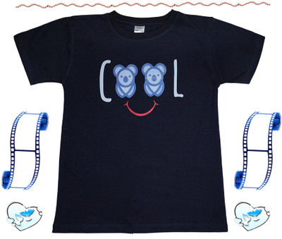 Kidzzycool Baby Boys & Baby Girls Printed Pure Cotton Regular T Shirt(Light Blue, Pack of 1)