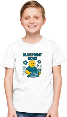 Printabulous Boys & Girls Printed Pure Cotton Regular T Shirt(White, Pack of 1)