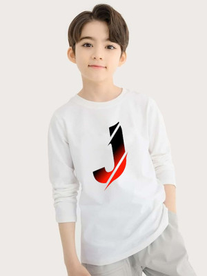 S R FASHION Boys Graphic Print Polyester Regular T Shirt(White, Pack of 1)