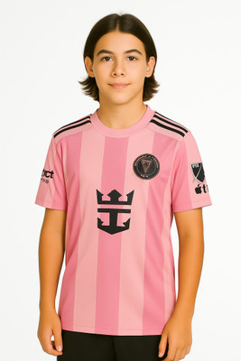 BUGOAT Boys & Girls Printed Polyester Regular T Shirt(Pink, Pack of 1)