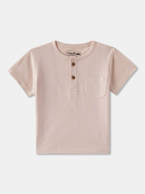 R&B Baby Boys Solid Pure Cotton Oversized T Shirt(Orange, Pack of 1)