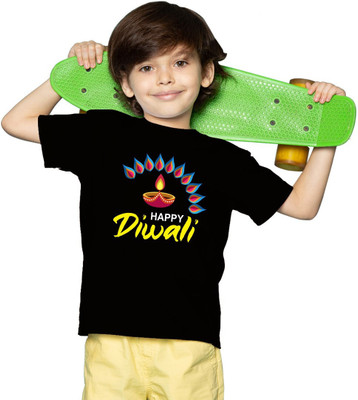 Zudys Boys Printed Pure Cotton Oversized T Shirt(Black, Pack of 1)