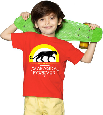 Mahi Fab Trend Boys Printed Polyester Oversized T Shirt(Red, Pack of 1)