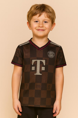 MSV Boys & Girls Printed Polyester Regular T Shirt(Black, Pack of 1)