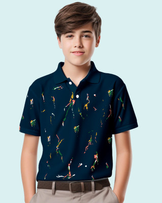 AOOSH Boys Printed Cotton Blend Regular T Shirt(Multicolor, Pack of 1)