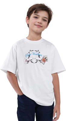 Rare Ones Boys Graphic Print Cotton Blend Regular T Shirt(White, Pack of 1)