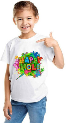THEYOUNGESTTEE Boys Printed Cotton Blend Regular T Shirt(White, Pack of 1)
