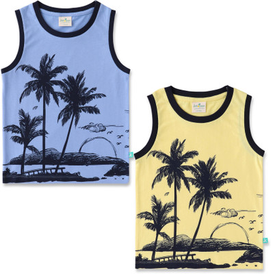 JusCubs Boys Printed Pure Cotton Regular T Shirt(Multicolor, Pack of 2)