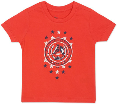 U.S. POLO ASSN. Boys Solid Pure Cotton Regular T Shirt(Red, Pack of 1)
