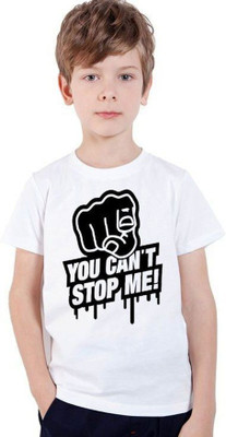 INDIAN EAGLE Boys & Girls Printed Polyester Regular T Shirt(White, Pack of 1)