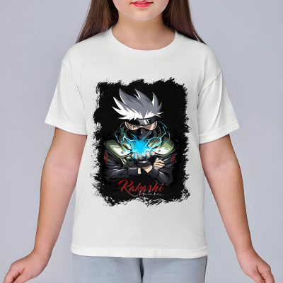 Anu Baby Girls Graphic Print Polyester Regular T Shirt(White, Pack of 1)