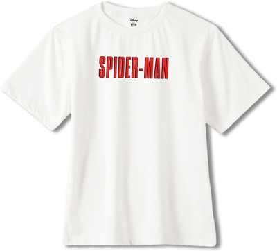 WEAR YOUR MIND Boys Printed Pure Cotton Oversized T Shirt(White, Pack of 1)