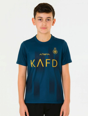 Ryze Boys & Girls Typography Polyester Regular T Shirt(Blue, Pack of 1)