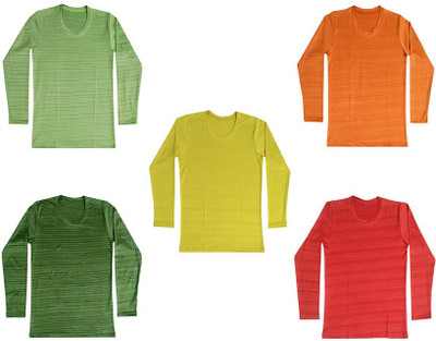 KAVYA Boys Striped Polyester Regular T Shirt(Multicolor, Pack of 5)