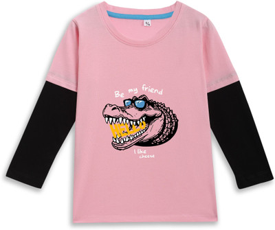 Superb Starling Boys & Girls Solid Pure Cotton Regular T Shirt(Pink, Pack of 1)