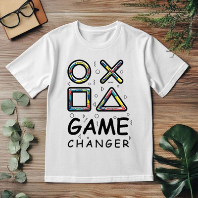 THEVENUS Boys & Girls Printed Polyester Regular T Shirt(White, Pack of 1)