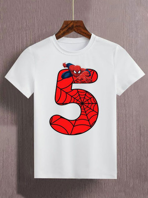 THEVENUS Boys Printed Pure Cotton Regular T Shirt(White, Pack of 1)