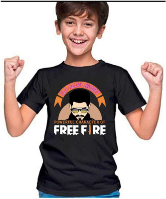 SHREE G CREATION Boys & Girls Typography, Printed Pure Cotton Regular T Shirt(Black, Pack of 1)