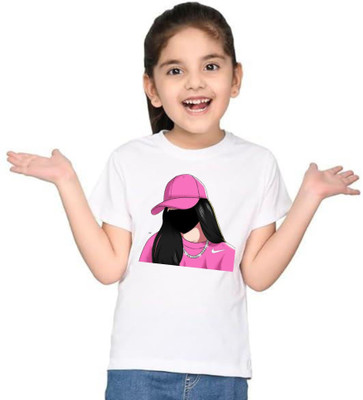 Moody Looks Boys & Girls Printed Polycotton Regular T Shirt(White, Pack of 1)