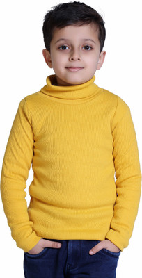Kepa Boys Solid Cotton Blend Regular, Slim T Shirt(Yellow, Pack of 1)