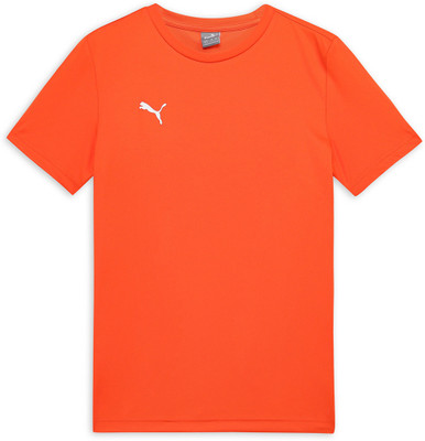 PUMA Boys Solid Polyester Regular T Shirt(Orange, Pack of 1)