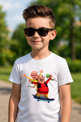 ORANGEMOON Boys & Girls Graphic Print Polyester Regular T Shirt(White, Pack of 1)