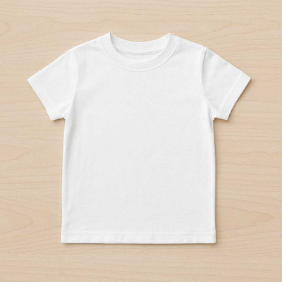 HANVIK Baby Boys & Baby Girls Solid Pure Cotton Regular T Shirt(White, Pack of 1)
