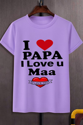 BQF Boys Printed Polyester Regular T Shirt(Purple, Pack of 1)