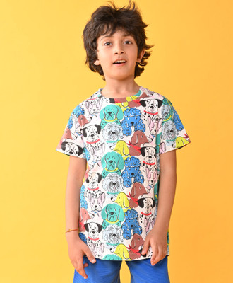anthrilo Baby Boys Printed Pure Cotton Regular T Shirt(Multicolor, Pack of 1)