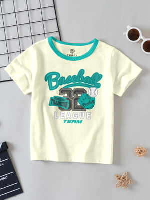 Codez Boys Printed Cotton Blend Regular T Shirt(White, Pack of 1)