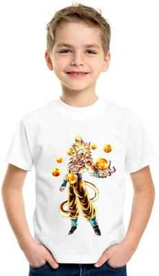 TAPA KON Boys & Girls Printed Polycotton Regular T Shirt(White, Pack of 1)