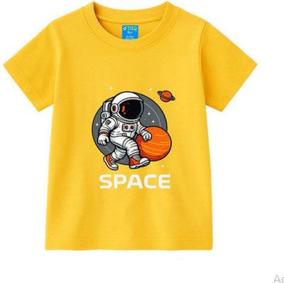 TIKQ Baby Boys & Baby Girls Graphic Print Pure Cotton Regular T Shirt(Purple, Pack of 1)