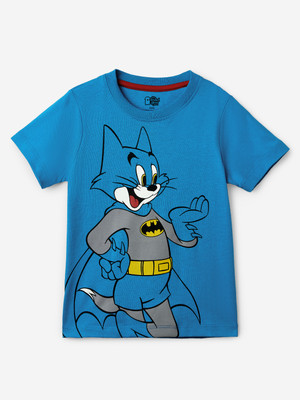 The Souled Store Boys Graphic Print Pure Cotton Regular T Shirt(Blue, Pack of 1)