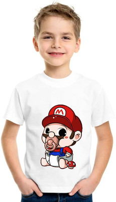 Shubham designer gallery Baby Boys & Baby Girls Printed Cotton Blend Regular T Shirt(White, Pack of 1)