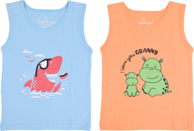 Toddylon Baby Boys & Baby Girls Printed Pure Cotton Regular T Shirt(Multicolor, Pack of 2)
