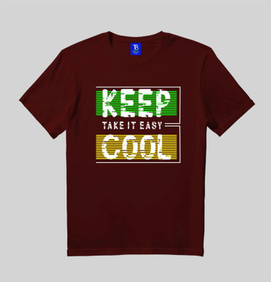 HouseOfCommon Boys Printed Pure Cotton Slim T Shirt(Brown, Pack of 1)