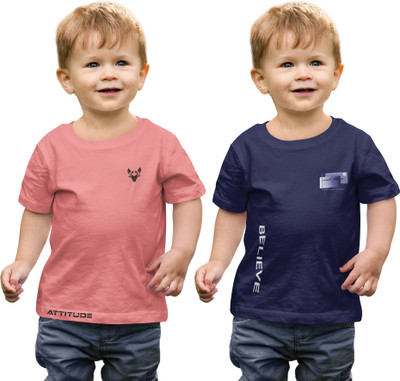 ELEGORY Boys Printed Cotton Blend Regular T Shirt(Light Green, Pack of 2)