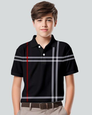 ENITOR Boys Printed Cotton Blend Regular T Shirt(Black, Grey, Pack of 1)