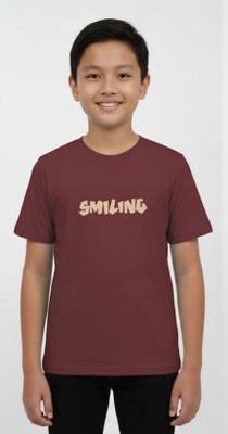 sede Boys Printed Cotton Blend Regular T Shirt(Maroon, Pack of 1)