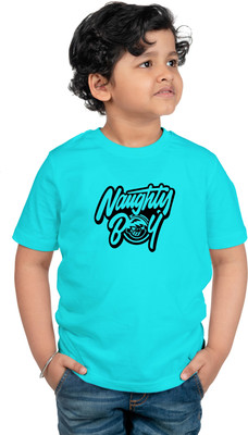 CHOMMBOOKA TRENDING Boys Printed Cotton Blend Regular T Shirt(Blue, Pack of 1)