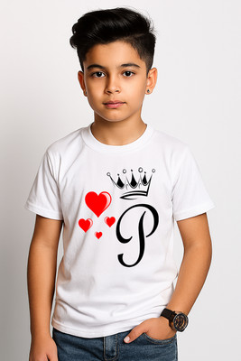 fashionbites Boys & Girls Printed, Striped, Graphic Print Polyester Regular T Shirt(White, Pack of 1)