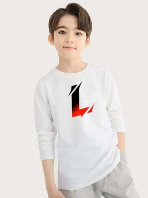 S R FASHION Boys Graphic Print Polyester Regular T Shirt(White, Pack of 1)